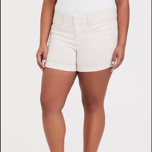 Torrid Cream Stripe Studio Shorts